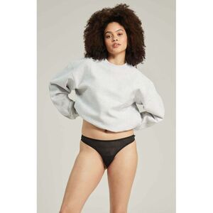 Nudea Lace Trim Thong Geometric Women Black Thongs